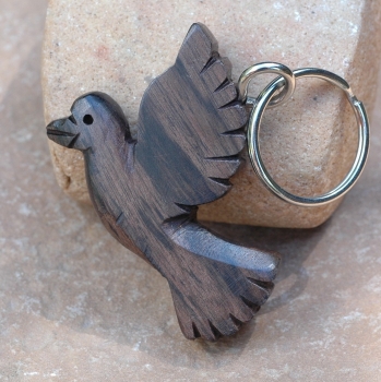 Afrika Schlüsselanhänger / Schmuck aus Holz - Taube