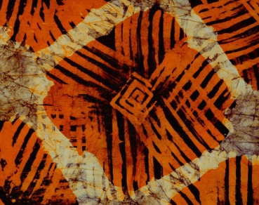 Afrika Stoff aus Baumwolle - Afrika Batik in Orange