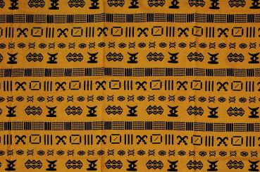 Preview: Afrika Stoff - Traditionelles Grafisches Design in Gelb