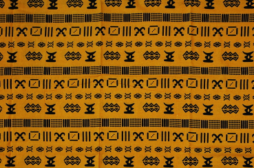 Preview: Afrika Stoff - Traditionelles Grafisches Design in Gelb