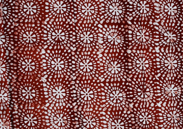 Preview: Afrikanischer Stoff - Afrika Batik Blüte - Rot Braun