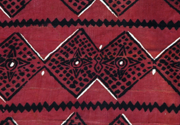 Preview: Bogolan / Schlammtuch - Handgewebter Afrika Stoff in Rot