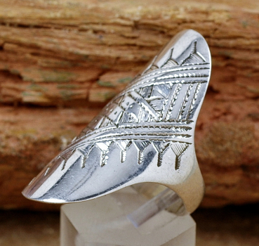 Preview: Breiter Tuareg Silber Ring - Traditioneller Tuaregschmuck