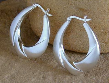 Creolen aus mattiertem Silber 925 - Elegantes Design