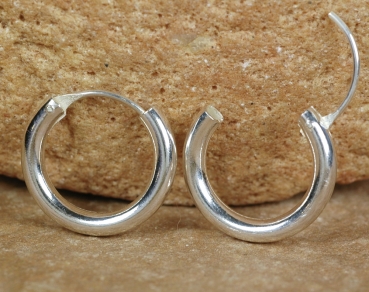 Preview: Creolen aus Silber 925 - Glänzend und Breit - 18 mm - Offen