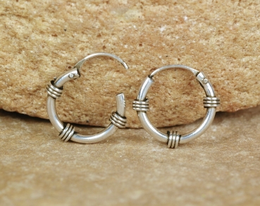 Preview: Creolen aus Silber 925 - Klein und Klassisch - 15 mm - Offen