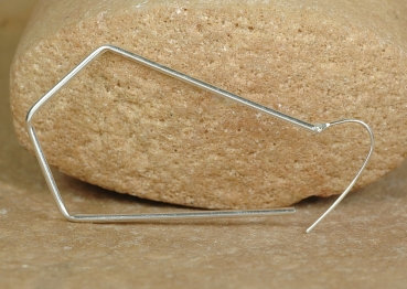 Preview: Creolen aus Silber 925 - Schmal und Rauten Form - Offen