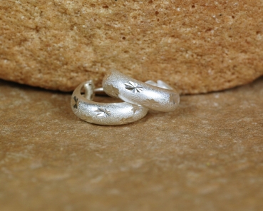 Creolen Silber 925 - Klein mit Diamant Schliff - 13 mm