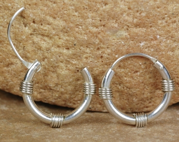 Preview: Creolen Silber 925 - Zeitlos schön & Klassisch - 18 mm - Offen