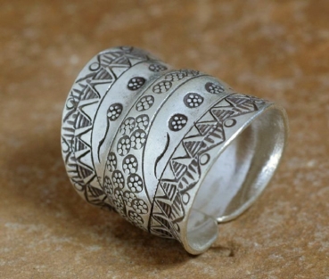 Dekorativer Tuareg Silber Ring - Tuareg Schmuck