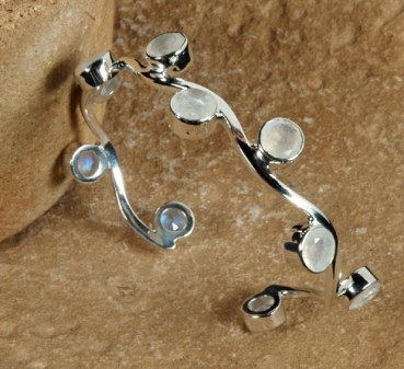 Elegante Silber Armspange 925 mit Mondstein