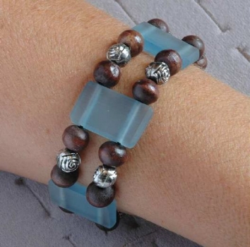 Elegantes Armband mit Perlen - Blau