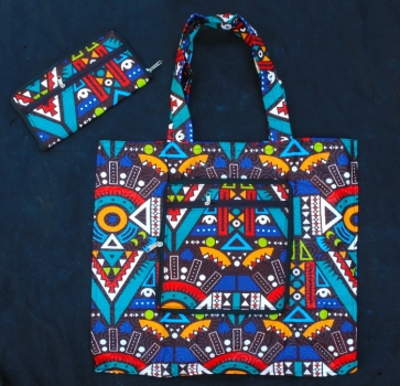 faltbarer Shopper - Einkaufstasche - Afrika Stofftasche