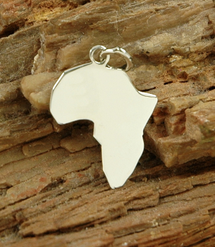 Kleiner Afrika Silber Anhänger 925 - Afrika Kontinent