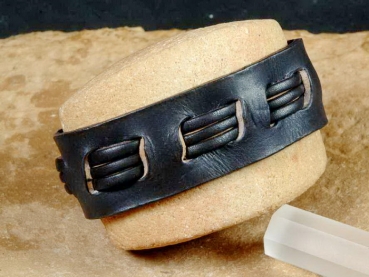 Leder Armband für Männer - Schwarz & Breit