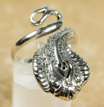 Preview: Schlange / Kobra Silberring 925 - Verstellbar