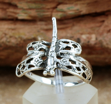 Preview: Schöner Silber Ring 925 - Libelle / Dragonfly