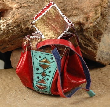 Schöner Tuareg Beutel aus Leder - Handgefertigt