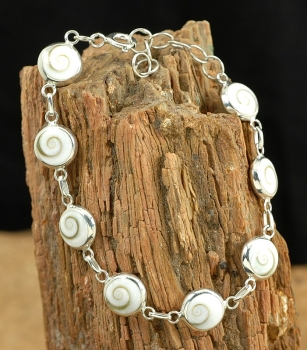 Schönes Silber Armband 925 - Koralle / Shiva Auge - Rückseite