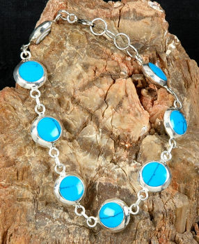 Schönes Silber Armband 925 - Türkis / Shiva Auge