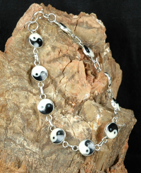 Schönes Silber Armband 925 - Yin Yang Motiv