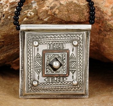 Schönes Tuareg Amulett aus Silber mit Kupfer - Cri Cri