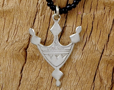 Schönes Tuareg Kreuz aus Silber - Bagazane Variante