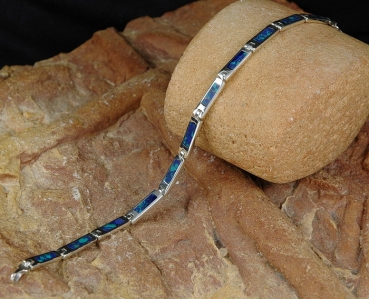 Preview: Silber 925 Armband mit Azurit - Malachit