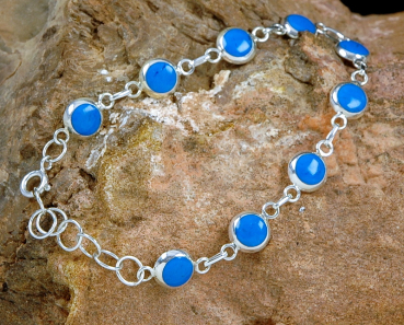Preview: Silber Armband 925 mit Türkis - Filigranes Modell