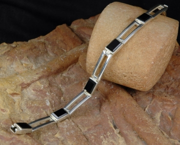 Silber Armband 925 - Modernes Design mit Onyx