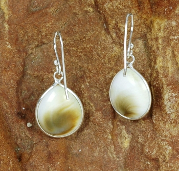 Preview: Silber Ohrhänger mit Shiva Auge - Dekoratives Modell - Rückseite