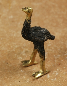 Strauß aus Afrika - Bronze Gelbguss - Afrika Kunst