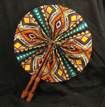 Preview: Toller Afrika Fächer - Farbenfroh & Schönes Design - Rückseite