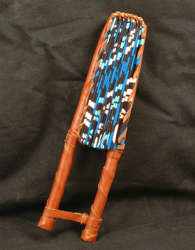 Preview: Toller Afrika Fächer in blau - Farbenfroh & Leuchtend - zugeklappt