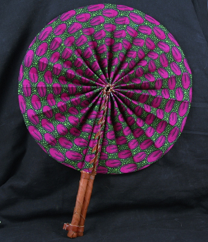 Preview: Toller Afrika Fächer in lila - Farbenfroh & Leuchtend - Rückseite