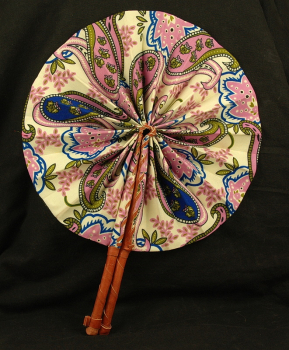 Preview: Toller Afrika Fächer in Pink - Schönes Paisley Muster - Rückseite