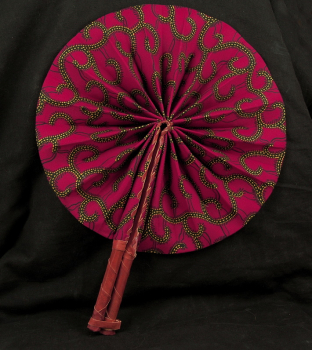 Preview: Toller Afrika Fächer in Rot - Farbenfroh & Leuchtend - Rückseite