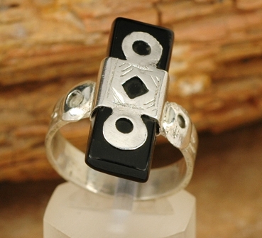 Toller Tuareg Ring - Silber mit Onyx - Tuaregschmuck