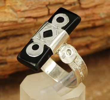 Toller Tuareg Ring - Silber mit Onyx - Tuaregschmuck