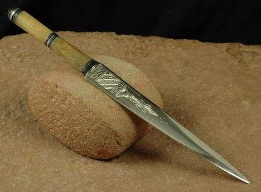 Tuareg Brieföffner - Knochen Griff mit Holz Einlagen