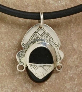 Tuareg Halskette mit schönem Onyx Silber Anhänger