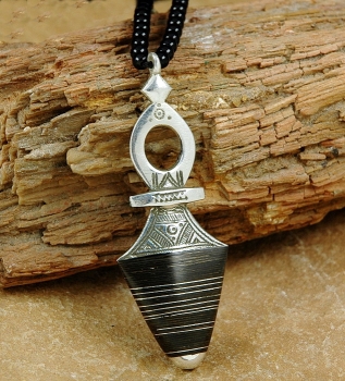 Tuareg Kreuz aus Silber mit Ebenholz - Timia