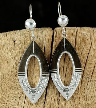 Tuareg Ohrringe - Ebenholz + Silber - Tuareg Schmuck