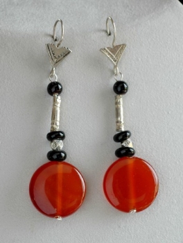 Tuareg Ohrringe - Silber mit Achat - Tuareg Schmuck