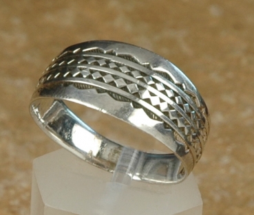 Tuareg Ring - Silber mit dekorativem Muster