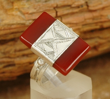 Tuareg Ring - Silber mit Karneol - Tuaregschmuck