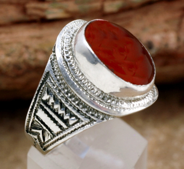 Tuareg Ring - Silber & roter Achat - Tuareg Schmuck