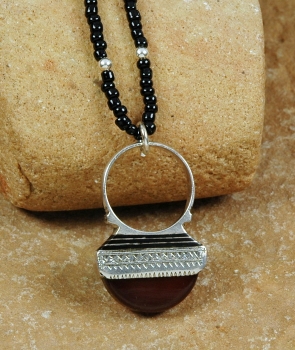 Tuareg Schmuck - Silber Anhänger mit Achat