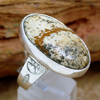 Preview: Tuareg Silber Ring mit Jaspis - Tuaregschmuck