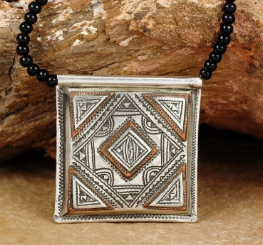 Tuaregschmuck - Amulett aus Silber mit Kupfer - Cri Cri